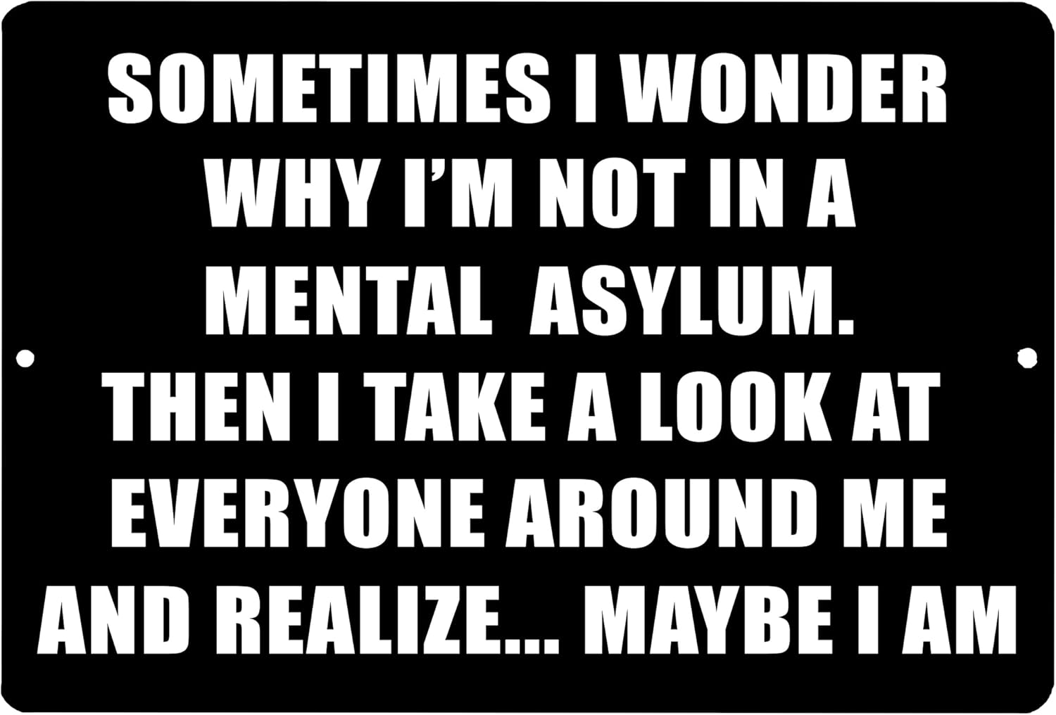 Rogue River Tactical Sometimes I Wonder Funny Sarcastic Metal Tin Sign Wall Decor Man Cave Bar Office Garage Shop Home Decor Room