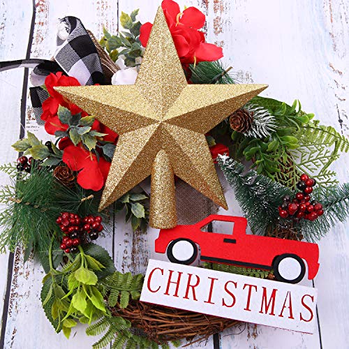 Aneco Glitter Christmas Tree Topper Shatter-Proof Christmas Tree Decoration Treetop For Holiday Ornament Or Home Decor #TOP3