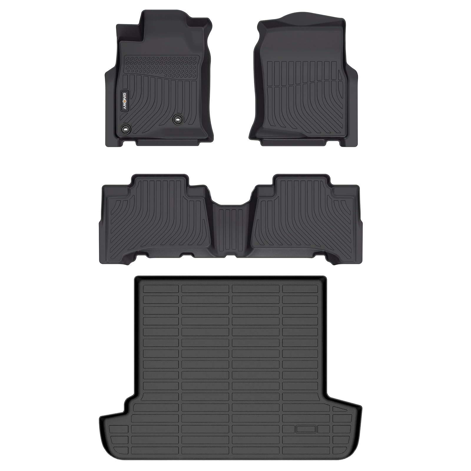 GINOWY-Floor Mats & Cargo Liner for Toyota 4Runner 2003-2009, All Weather Car Mats Cargo Liner TPE Rubber Trunk Mat Trunk Liner for Toyota 4Runner Accessories