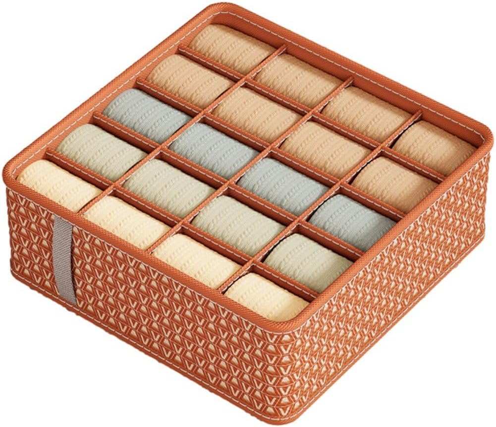 Drawer Organiser Dividers Sock Organiser 20 Cell Foldable Wardrobe Underwear Storage Boxes for Socks, Handkerchiefs, Ties