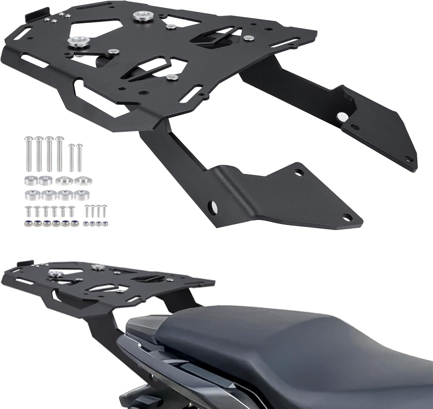 Motorcycle Rear Luggage Rack Carrier Cargo for Honda CB500F CB500R CB500X CB500 2012-2023, Adjustable Angle and Width