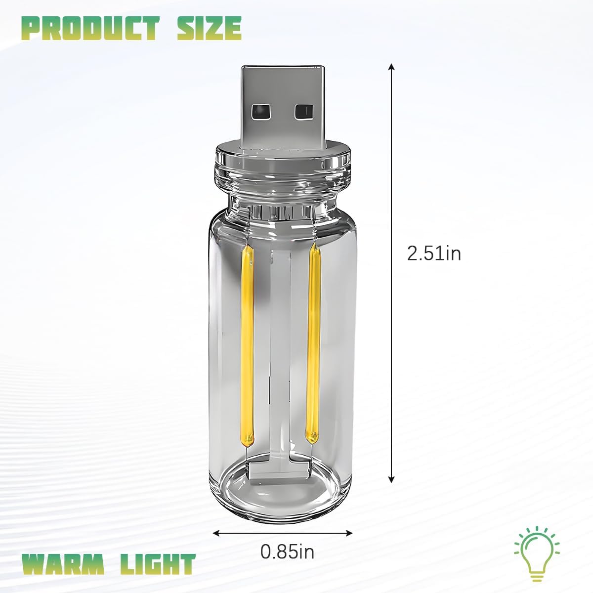 Car Retro Atmosphere Light, Mini Plug-in Touch Control USB Vehicle Glass Bottle LED Night Light, Portable Automotive Interior Ambient Lamp, Universal for Truck SUV Sedan (Warm Color)