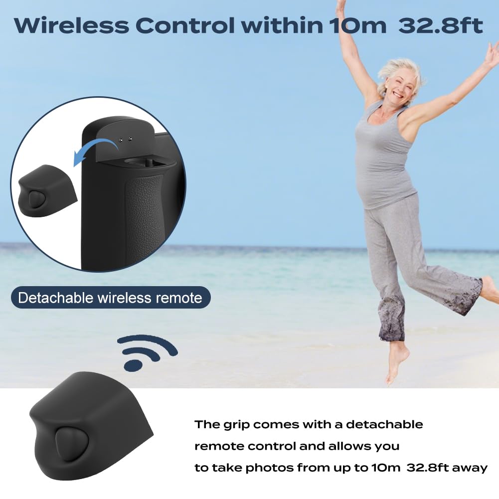 HOTUT Handgirp magnétique pour téléphone portable avec télécommande Bluetooth, appareil photo pour téléphone portable, appareil photo, selfie, trépied avec lumière et miroir, pour iPhone et