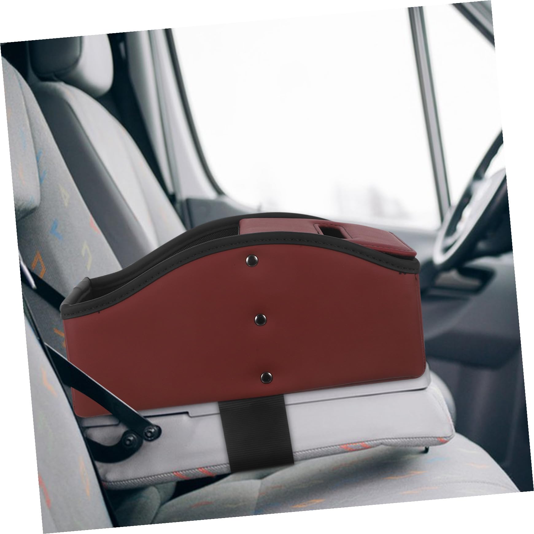 Scatola Porta Fazzoletti per Auto in PU Organizer Bracciolo Posteriore per Consolle Centrale Supporto per Tissues e Piccoli Oggetti Custodia Rosso Elegante e Pratica