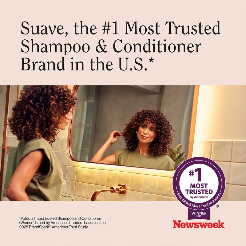 Suave Coconut Infusion Shampoo and Conditioner, Visible Damage Repair – Moisturizing Frizz Control Hair Products for Women & Men, 12.6 Oz Ea