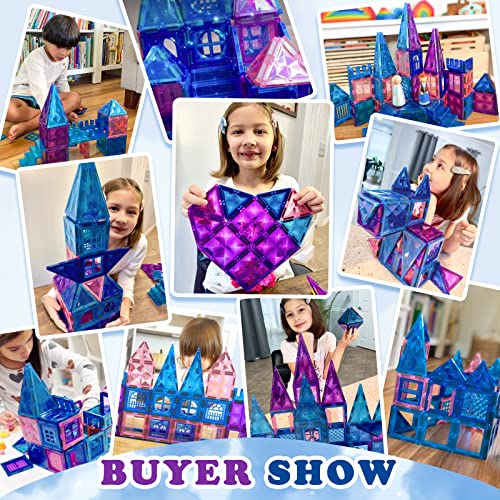 Soyee Magnetic Tiles 90Pcs Toys Age 6-7 6-8 3-5, Magnetic Tiles Toddler Toys, Girls & Boys Toys, Sensory Toys For Toddles, Birthday Gifts & Toys For 3 4 5 6 7 8+ Year 3-4, Magnetic Building Blocks #TOP3