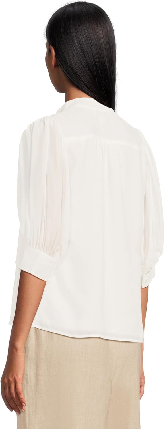 CeCe Womens Elbow Sleeve Bow Placket Blouse - Image 3