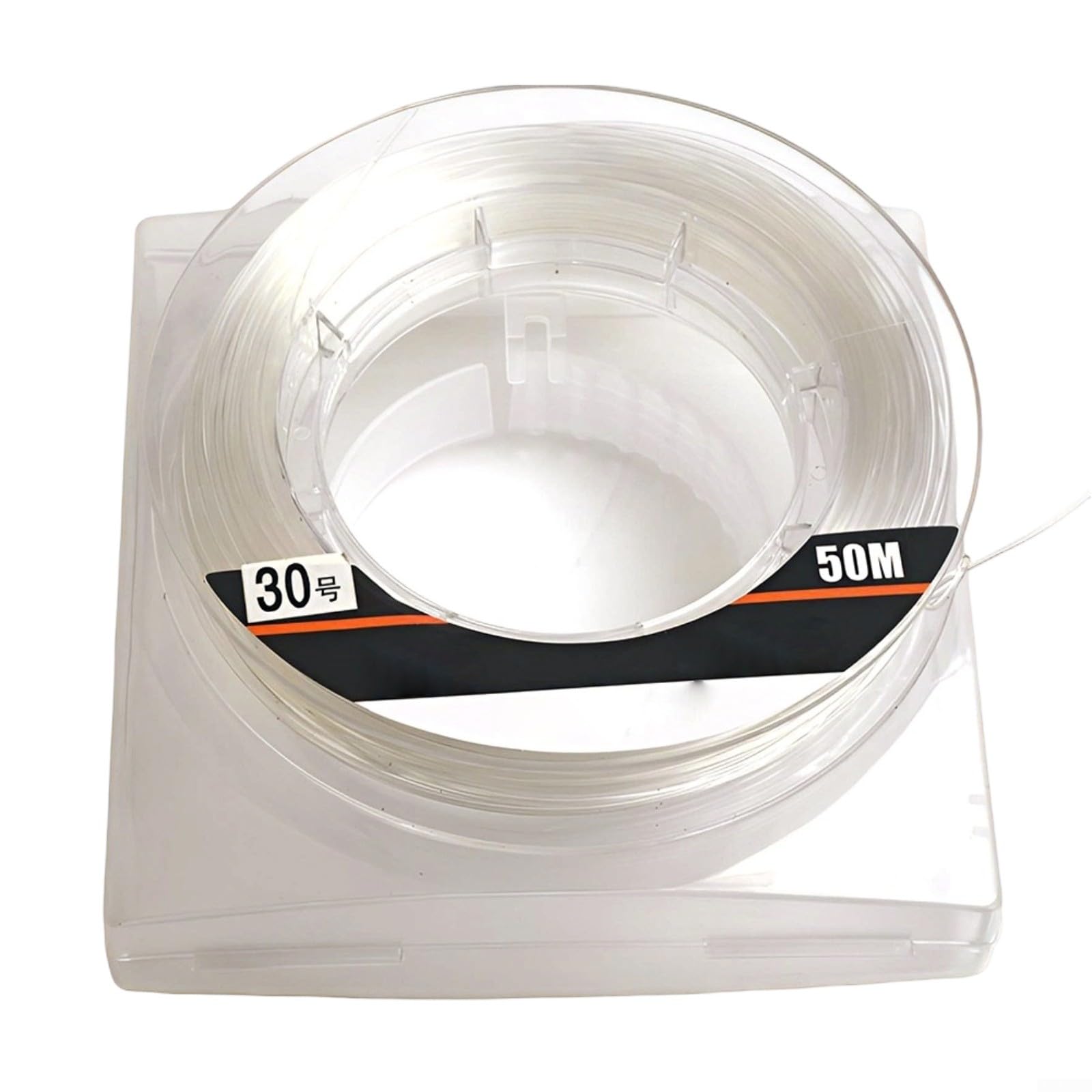 Ligne de pêche en fluorocarbone transparent monofilament haute résistance invisible dans l'eau salée 18-45,4 kg 50 m