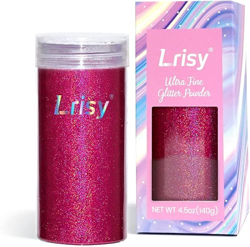 Miniatura 1 de Lrisy Holographic - Polvo de purpurina extrafina con tapa agitadora, lentejuelas de purpurina para resina epoxi, slime, vasos, uñas y arte de