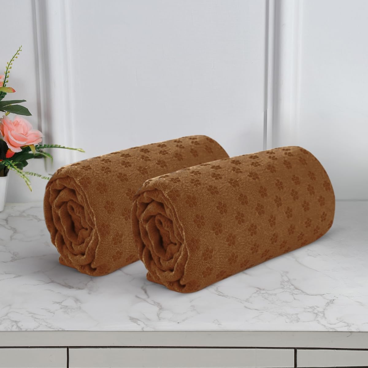 Black-Gold Black Gold Premium Yoga Mat Towel Organic Cotton Yoga Mat - Yoga Rug - Exercise, Workout, & Fitness Rug Made of 100% Cotton - Woven Material - Absorbent & Washable - 73" x 25"