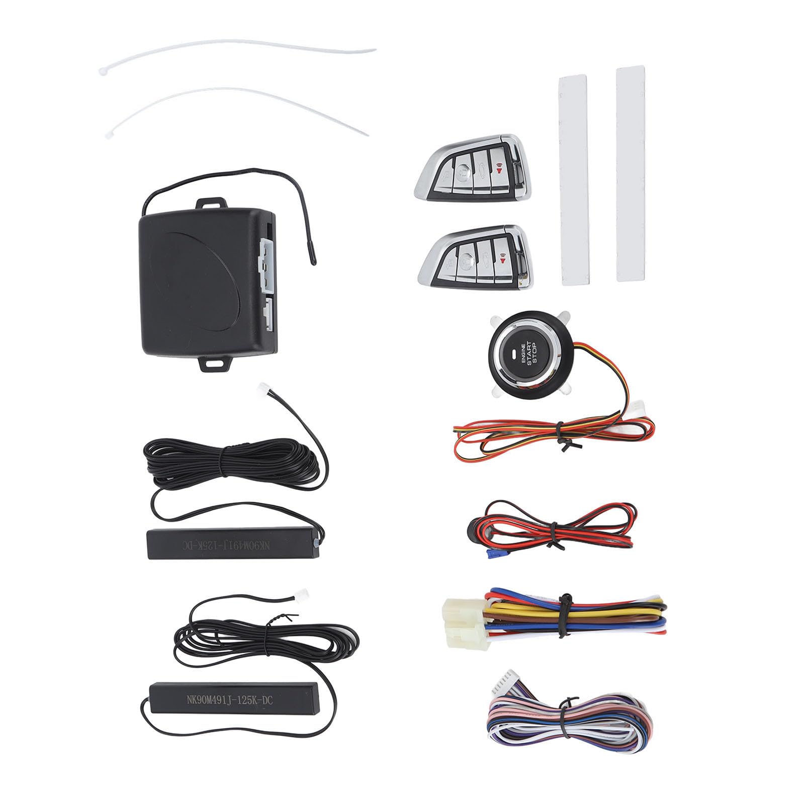 FILFEEL de Alarma para Coche de Entrada sin Llave DC12V con Control Remoto, Arranque con un Botón, Seguridad Universal para Vehículos (BT)
