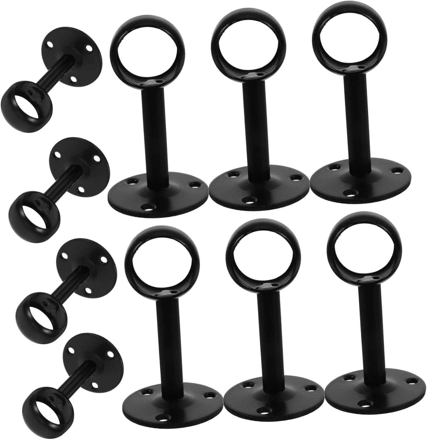 OUNONA 16pcs Flange Seat Round Tube Seat Heavy Duty Stainless Steel Hanger Brackets for Clothes Mount Ceiling Rod Clamp