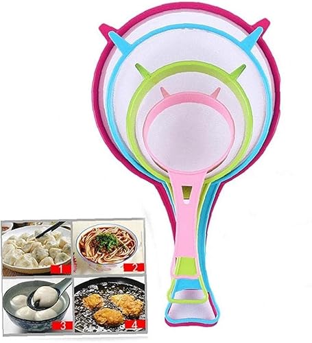 Miniatura 2 de 4 unidsset de tamiz de harina de plástico colador de cocina de varios tamaños tamiz de harina colador conjunto de herramientas de cocina