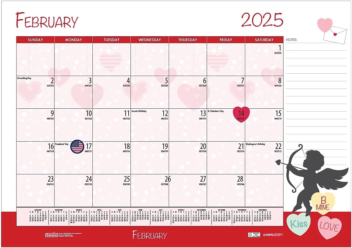 2024-2025 House of Doolittle Seasonal Holiday Depictions 22-inch x 17-inch Academic Monthly Desk Pad Calendar (1395-25)