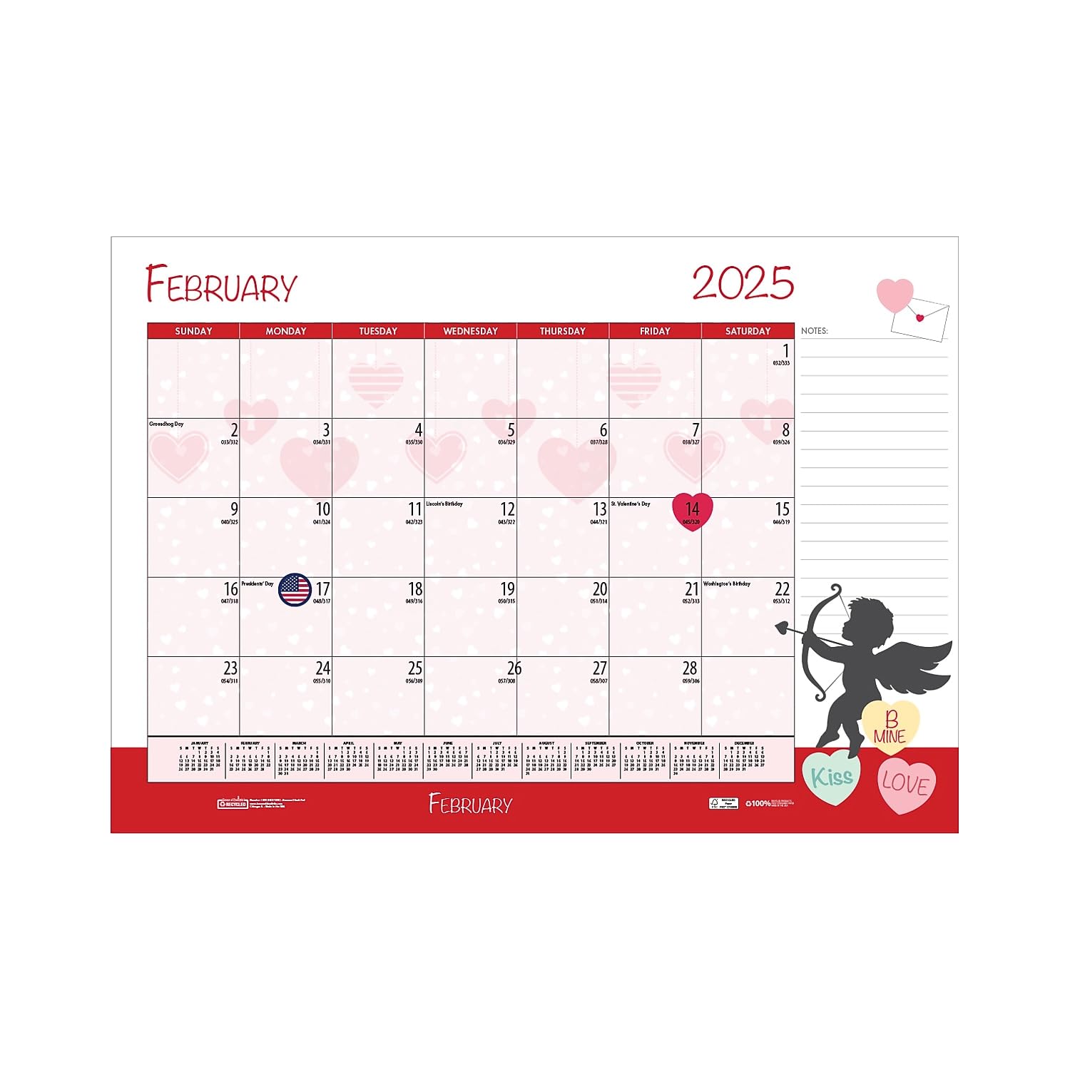 2024–2025 House of Doolittle saisonale Feiertagsdarstellungen, 55,9 x 43,2 cm, akademischer Monats-Schreibtischunterlage, Kalender (1395–25)