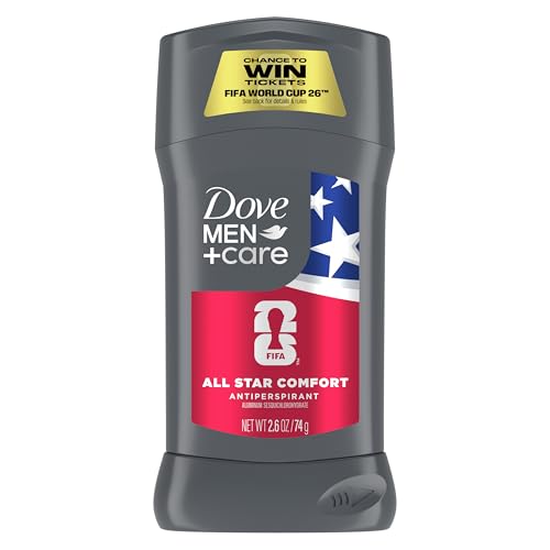 DOVE MEN + CARE All Star Comfort Antiperspirant Stick – FIFA World Cup 2026 Edition, 72H Odor‑Neutralizing Protection with Added Moisturizer | 2.6 oz