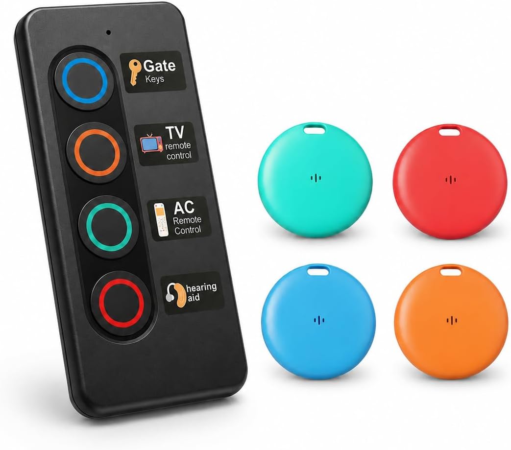 Key Finder TV Remote Control Finder, No Smartphone Needed Easy to Use Suitable for The Elderly 80dB RF Locator Device,Key Finders Make Noise Keychain Tracker/Wallet Finder