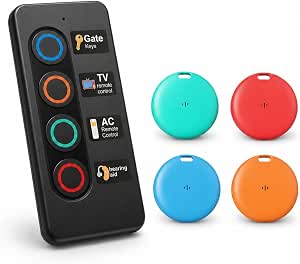 Key Finder RF Item Locator Tags with Magnetic Transmitter, 131 Ft Range, 80 dB Beep, Wireless Remote Tracker for Keys, Wallet, Phone, TV Remote