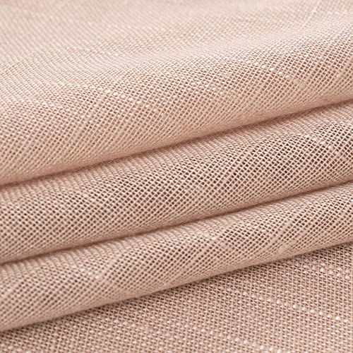 MIULEE Leinenoptik Voile Vorhänge Ösen 2er Pfirsich 140x160cm – Ansicht 8