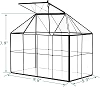 Vista 6 de Maceta grande de vidrio para casa de terrario – Invernadero de vidrio para plantas suculentas con tapa 9.8 x 7.9 x 5.9 pulgadas NA