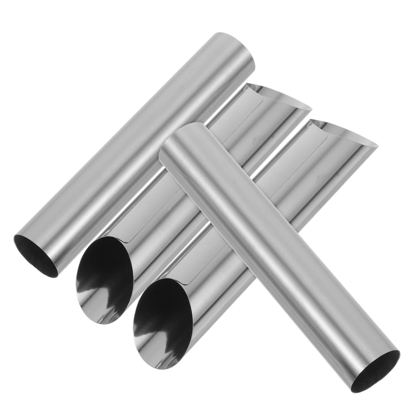 JECOMPRIS 4pcs Large Non-stick Stainless Steel Cannoli Tubes Cream Horn Molds for Baking Pastry for Croissants and Desserts and Easy Release Design