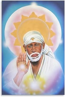 Hindu God Blessing Lord Sai Baba (4) Poster Spiritual Practice Print Art Painting Photo Canvas Home Decorative 20x30inch(50x75cm)