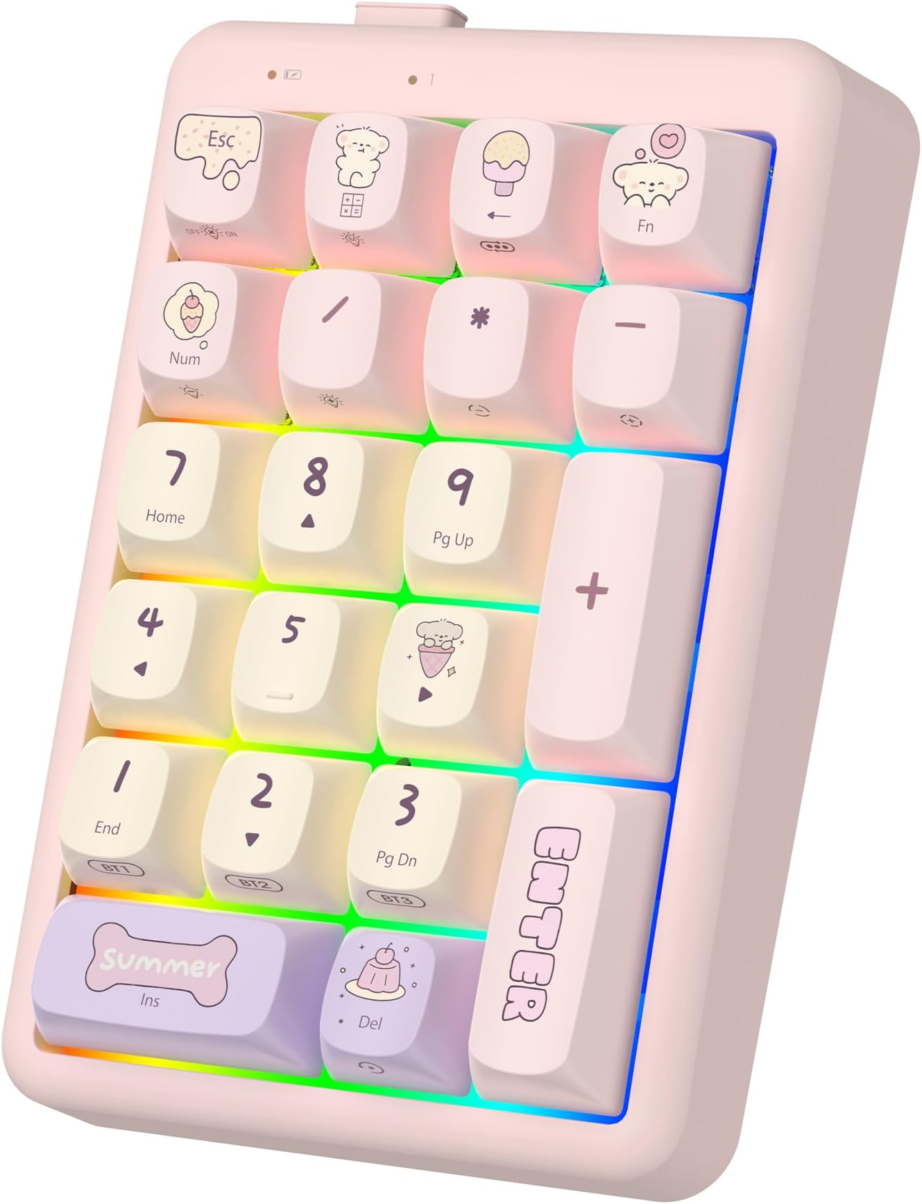 Amazon.com: FOPATO NumberPad,21Keys HotSwappable Numpad,Bluetooth5.0/2 ...