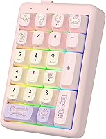 Vista 8 de NumberPad, teclado numérico inalámbrico Bluetooth 5.0/2.4G/Tipo-C, teclado numérico inalámbrico de 21 teclas, teclado numérico recargable, Negro