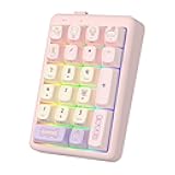 NumberPad,21Keys HotSwappable Numpad,Bluetooth5.0/2.4G/Type-C Wireless Numeric Keypad,Rechargeable Number keypad,RGB Gasket Structure Mechanical Keyboard with PBT Keycap for PC Laptop Notebook