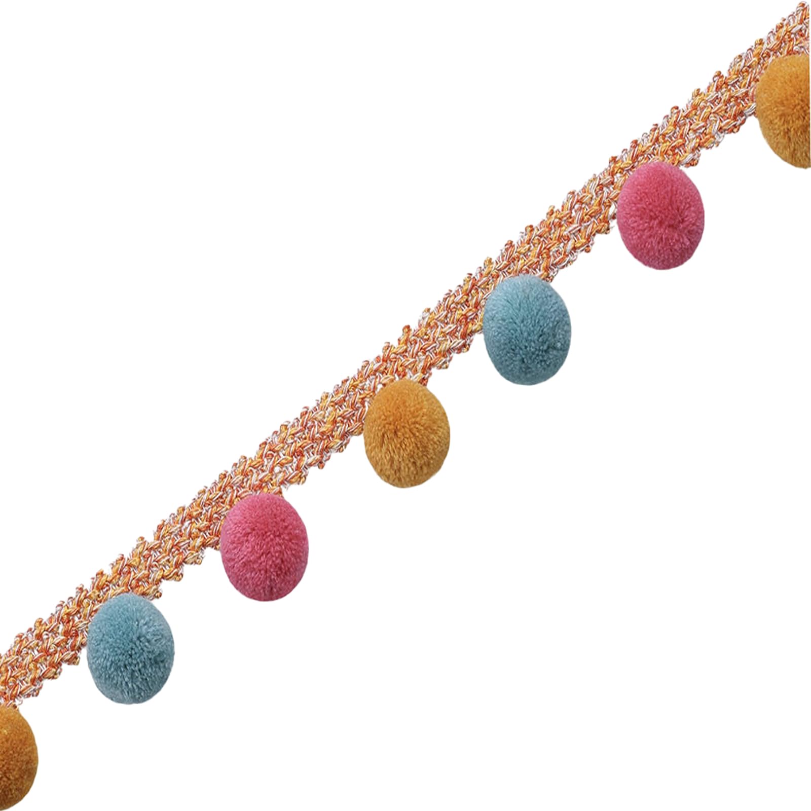 Pomponborte Bommelband Zierband Pompons Dekoband Verspielt Stoff Pom Pom