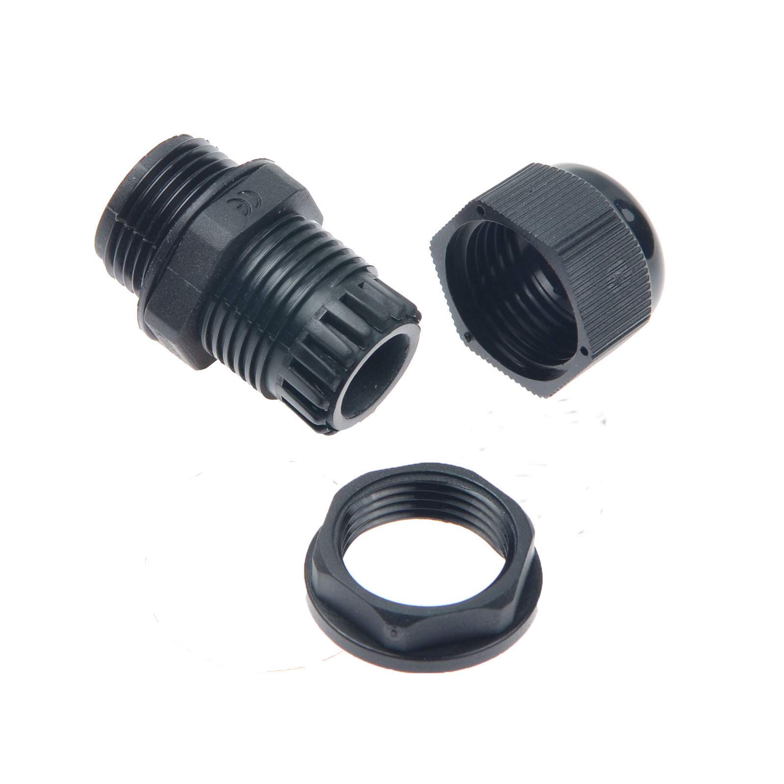 NineLeaf 40pk schwarz Kompression Kabelverschraubung einstellbar 6-12mm Gelenkkabelverbinder, höhere Schutzklasse von IP 66