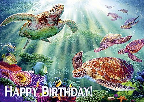 Pacifica Island Art Turtle Voyage by Steve Sundram - Set of 12 Hawaiian Greeting Cards - Birthday Glitter Card