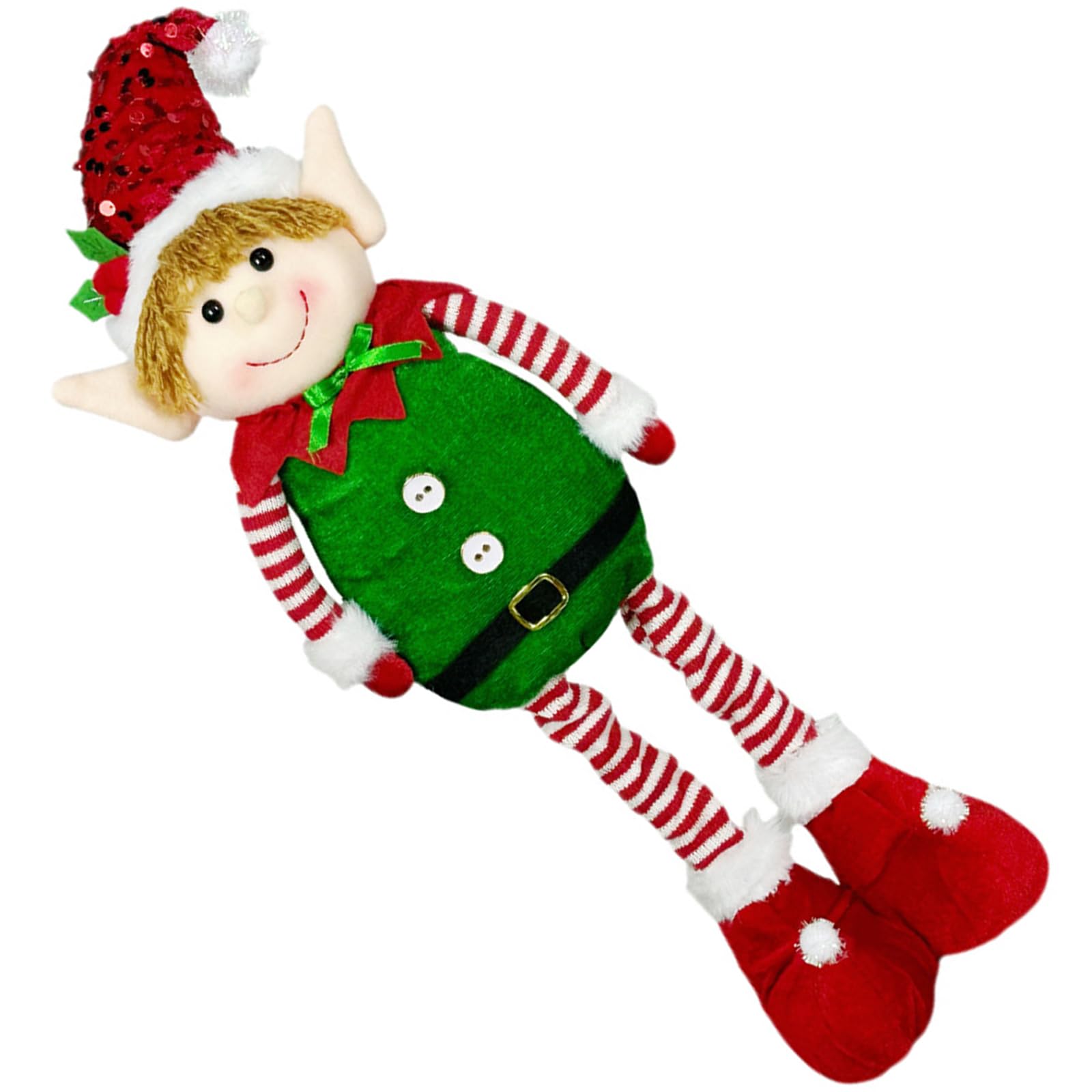 Woedpez Height Adjustable Christmas Plush Ornament Stuffed Plush Doll Holiday Decoration for Home School Decoration Festival Stretchy Home Ornament
