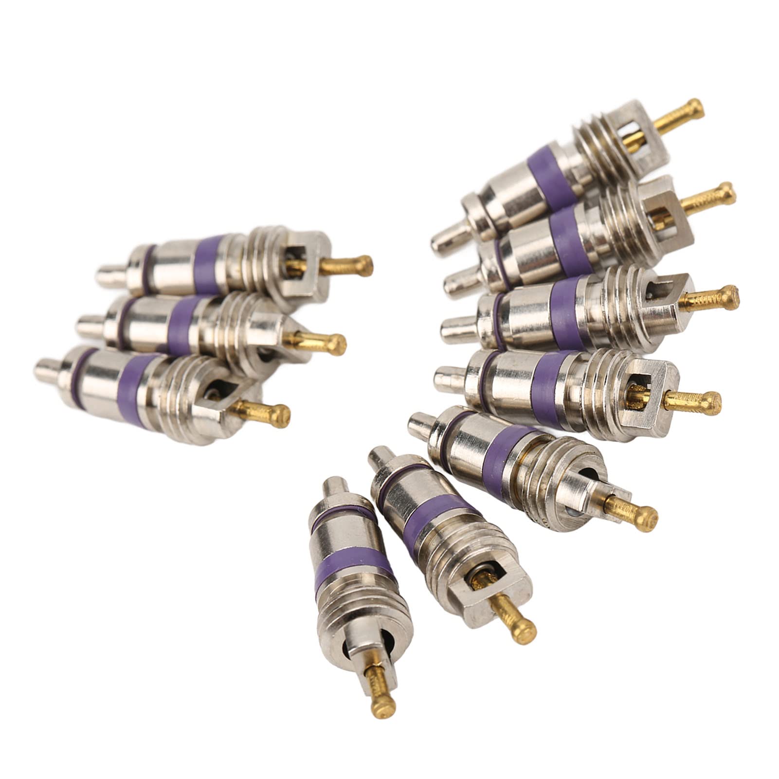 Jelquix 20Pcs Durable Car Air Conditioning Valve Core Replacement for High Pressure Valve Spool Aluminum Copper Material
