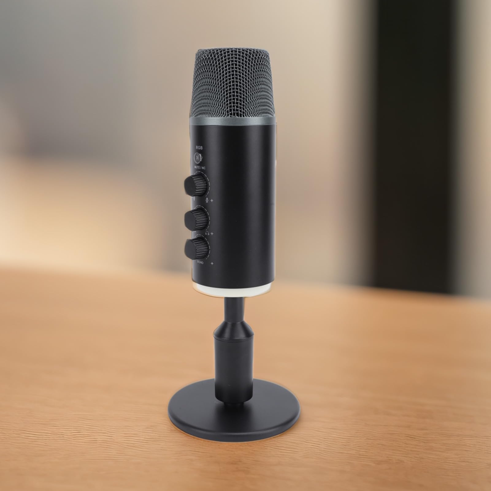 Mikrofon USB, Dźwięk HiFi, Mikrofon do Gier, Pojemnościowy Mikrofon Komputerowy, Komputer PC ze światłem RGB, Regulacja Wzmocnienia Mikrofonu, Mikrofon do Nagrywania na żywo dla