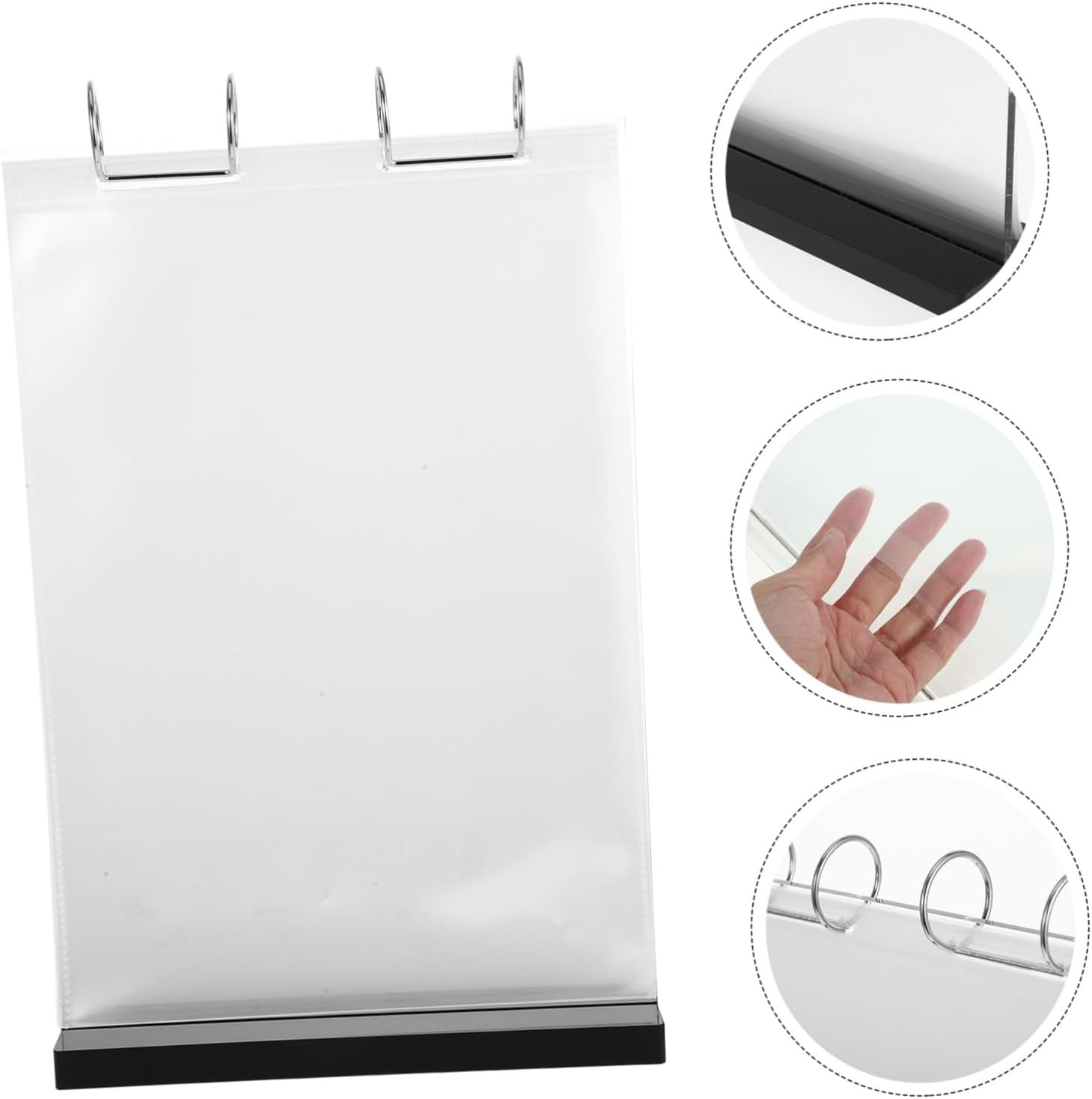 GLEAVI Acrylic Double-sided Menu Stand with Base Clear Sign Holder for Restaurants and Cafes Tabletop Display Stand with Card Sleeves for Elegant