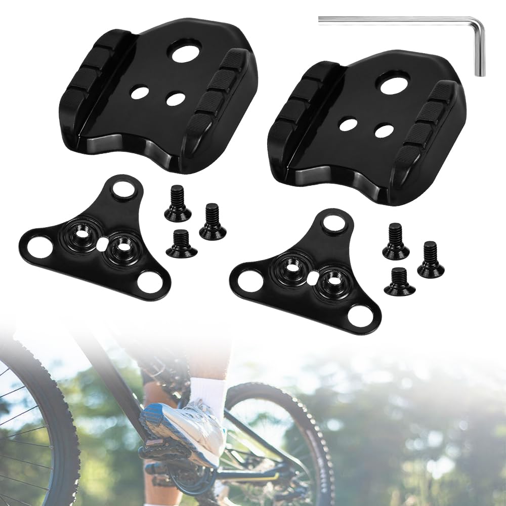 VGECEE Pack of 2 Bicycle Cleats Adapter SPD Plate Adapter Bicycle Shoe Cleats Compatible with Shimano MTB SPD Pedals (SH51) Bicycle Pedal Adapter SPD Cleats Set for Road Bike & Touring Bike