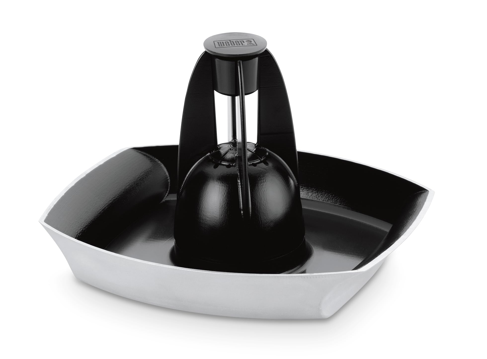 Weber Supporto Deluxe per pollame/Supporto in Acciaio Inox per Pollo succoso con Vassoio raccogligocce Integrato per Una Cottura aromatica – Argento (6731)