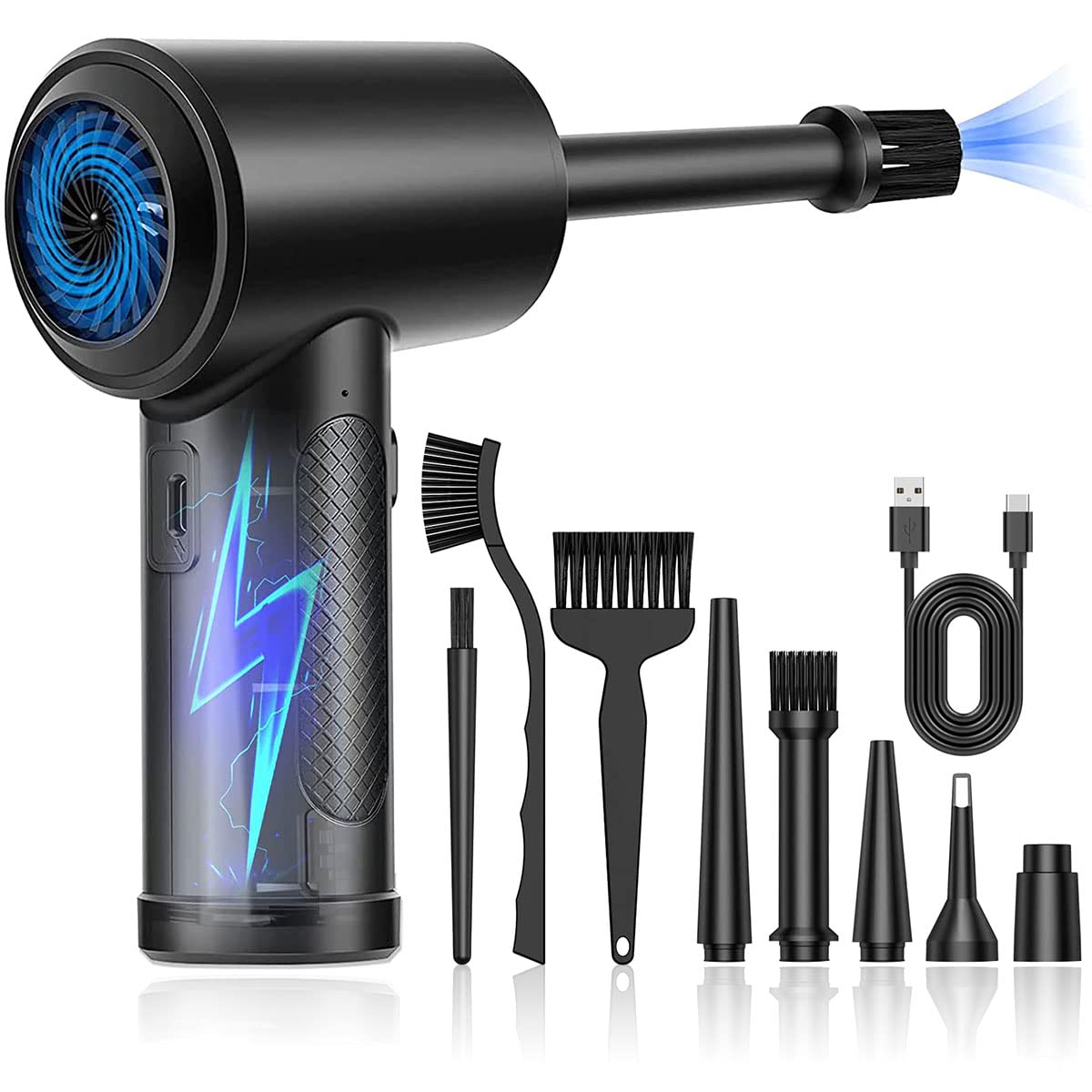 Buy ZZI Compressed Air Duster with LED Light 5 Nozzles 51000 RPM