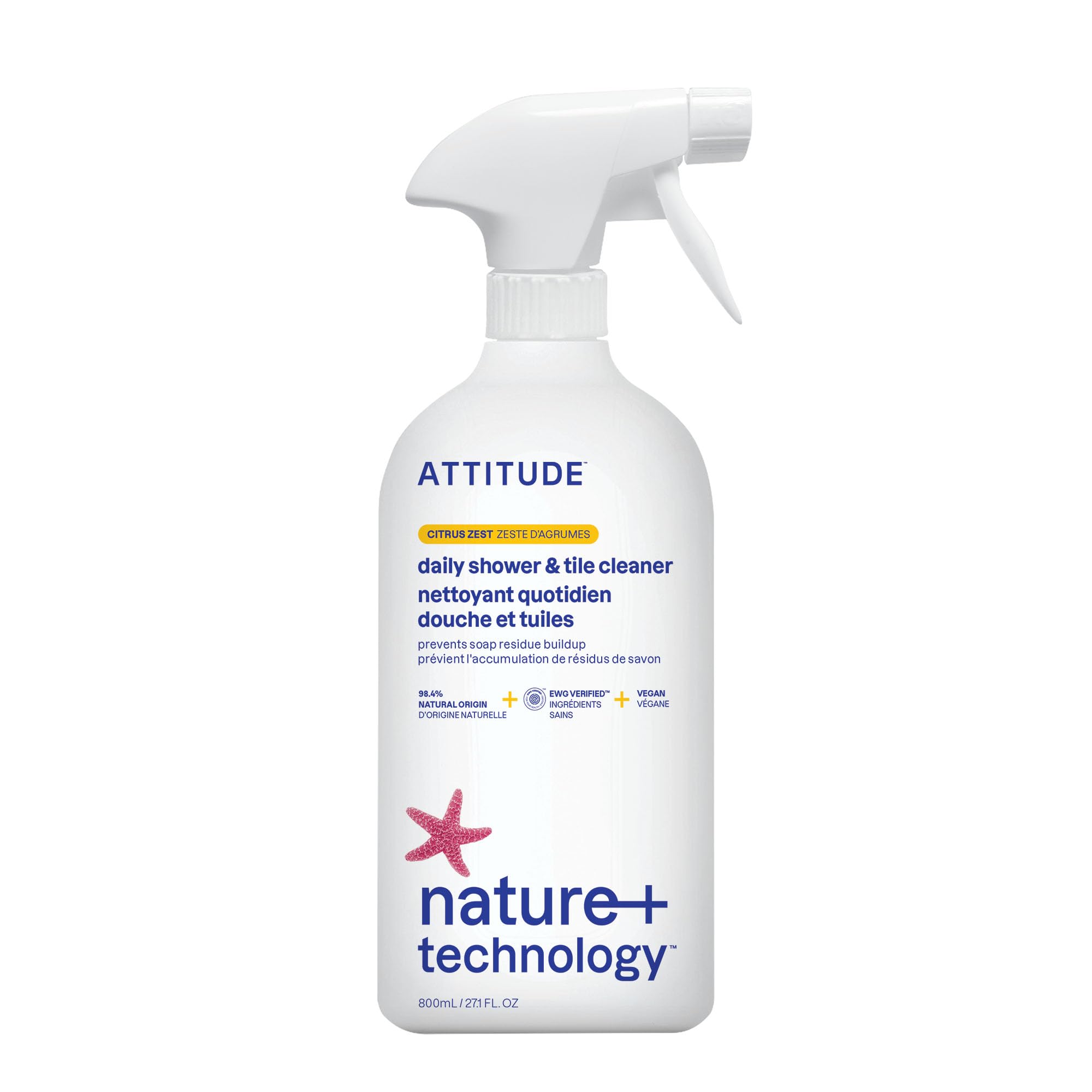 Nettoyant Écologique pour Salle de Bain ATTITUDE - Parfum Agrumes, 800 mL