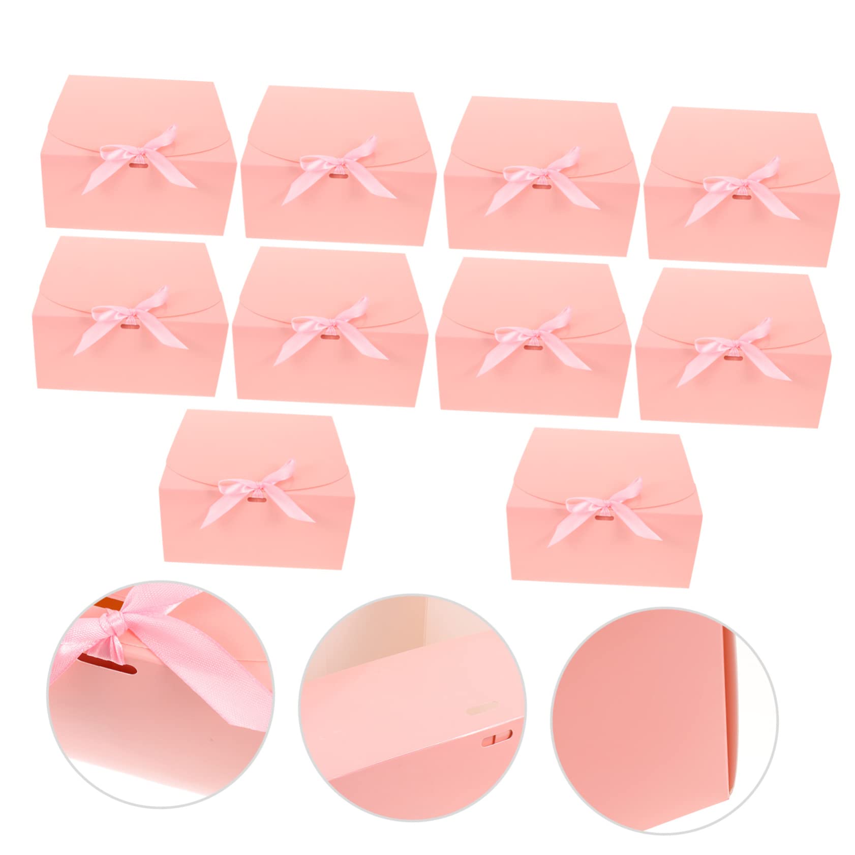 10piezas Cajas De Pastel Elegantes Lazo Para Empaque De Postres Para Cumpleaños Bodas y Celebraciones Especiales Diseño y Ventana Transparente