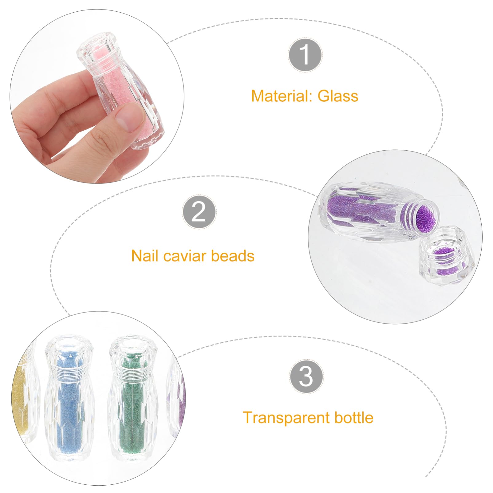Decorazioni per Unghie con Micro Caviar Beads per Nail Art Accessori Creativi per Decorazioni Te e