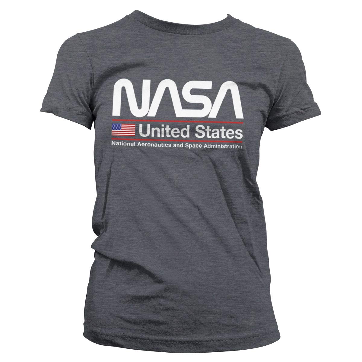 Nasa Officially Licensed United States Women T-Shirt (Dark-Heather), M