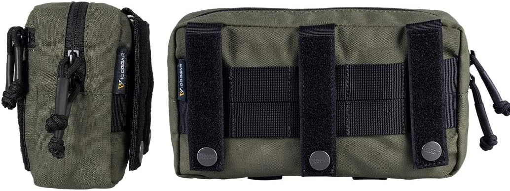 IDOGEAR Dump Tactical Pouches MOLLE Admin Pouch Military Modular Utility Tools EDC Multi-Purpose Bag Dual Zippers for Tactical Vest Chest Rig 500D Nylon