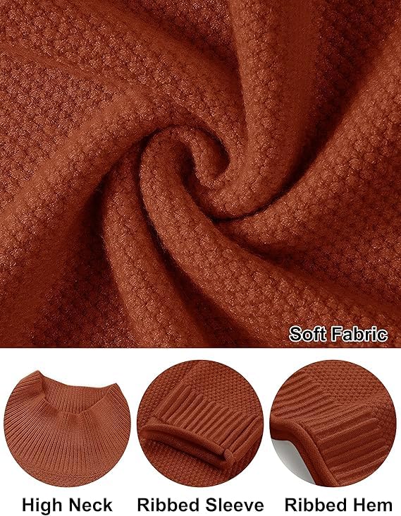 Image of MEROKEETY Women's Turtleneck Long Sleeve Sweater 2025 Fall Cozy Knit Loose Casual Trendy Pullover Tops Winter Clothes