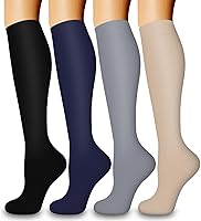 Vista 15 de COOLOVER 4 Pairs Compression Socks for Women & Men Circulation 15-20mmHg -Best Support for Nursing, Athletic, Cycling, Flight