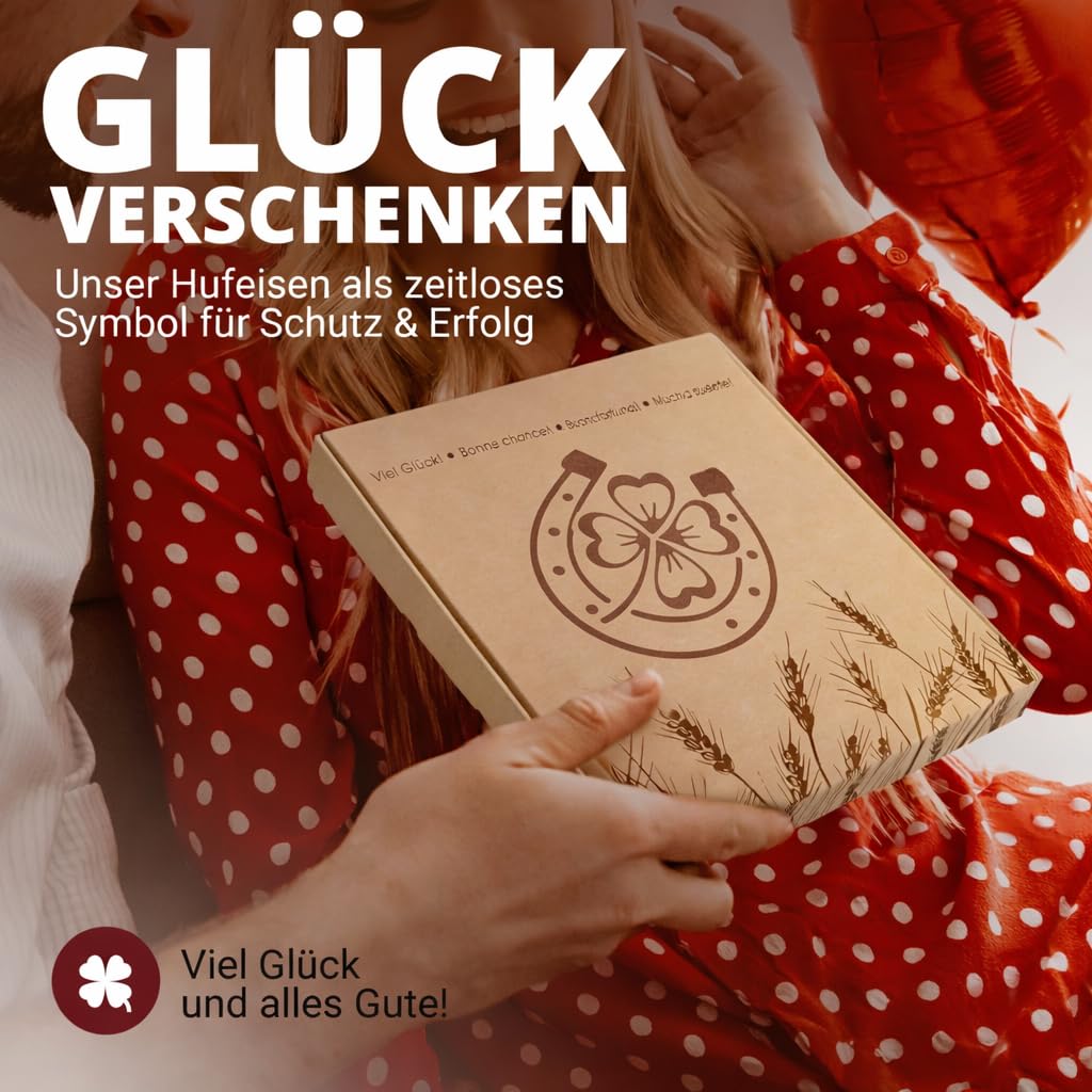 PURAJA Hufeisen Geschenk | Echtes getragenes Hufeisen | Glücksbringer zum Geburtstag, Einzug, Richtfest, zur Hochzeit, Taufe oder Geburt | Original inkl. Echtheitszertifikat