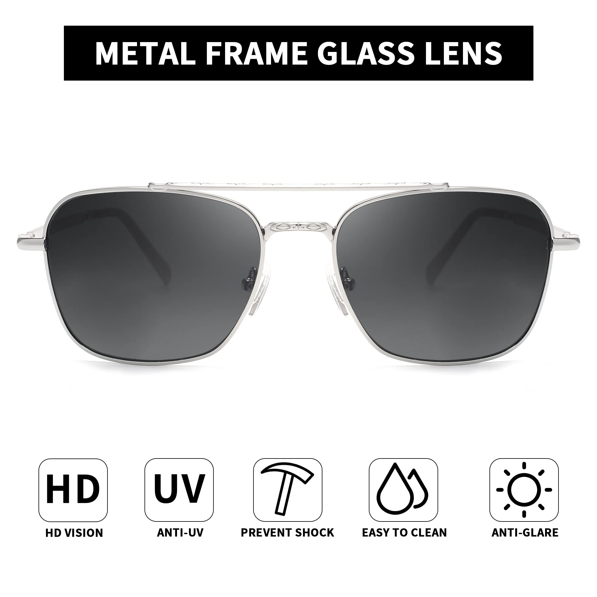 Jim Halo Retro kwadratowe okulary przeciwsłoneczne premium szklane soczewki płaskie metalowe okulary mężczyźni kobiety