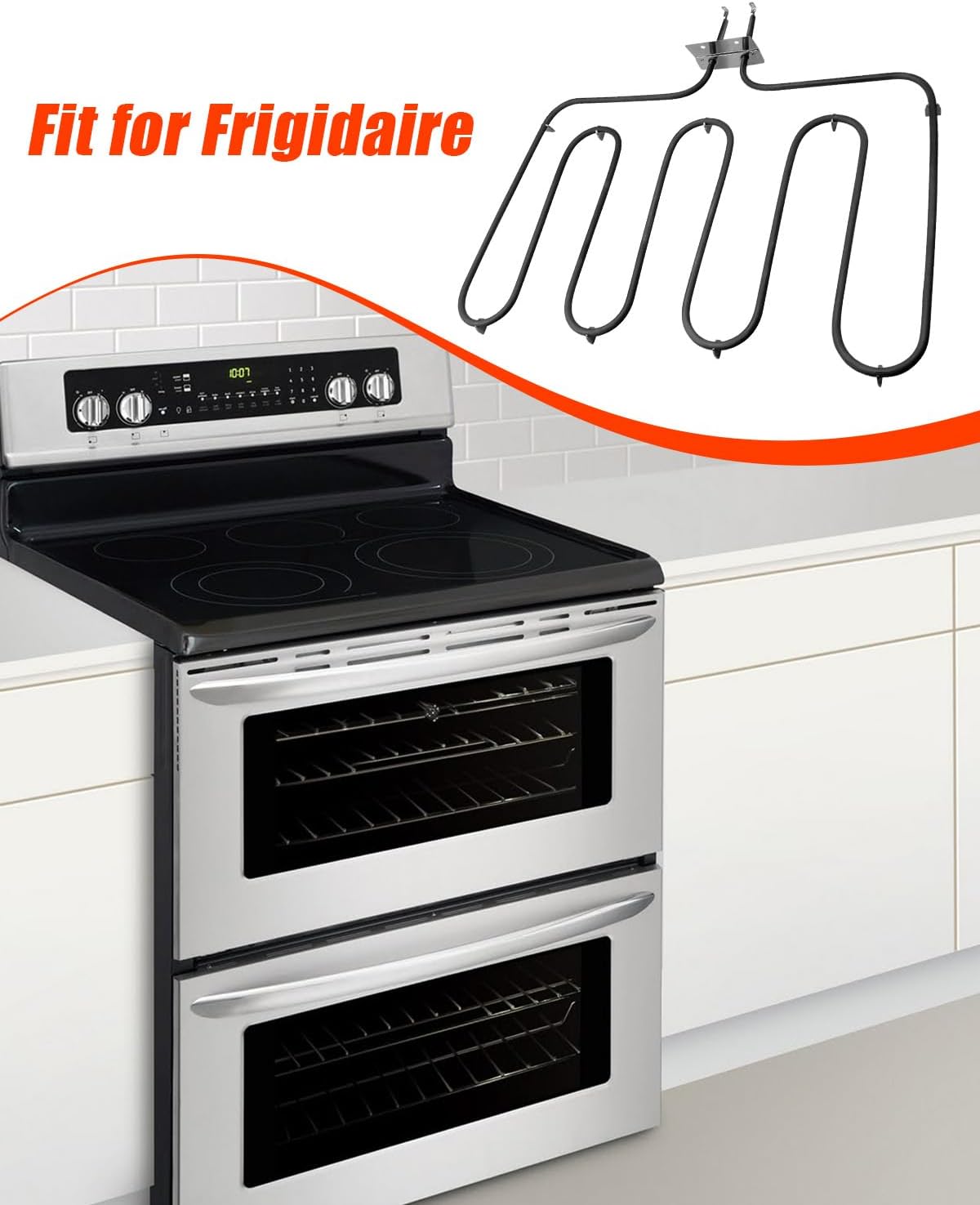 318254906 Oven Heating Element Compatible with Electrolux Kenmore Frigidaire Electric Ranges, Replaces AP4298966 1259831 318254901 318254909 PS1992188, 3400W Oven Bake Element