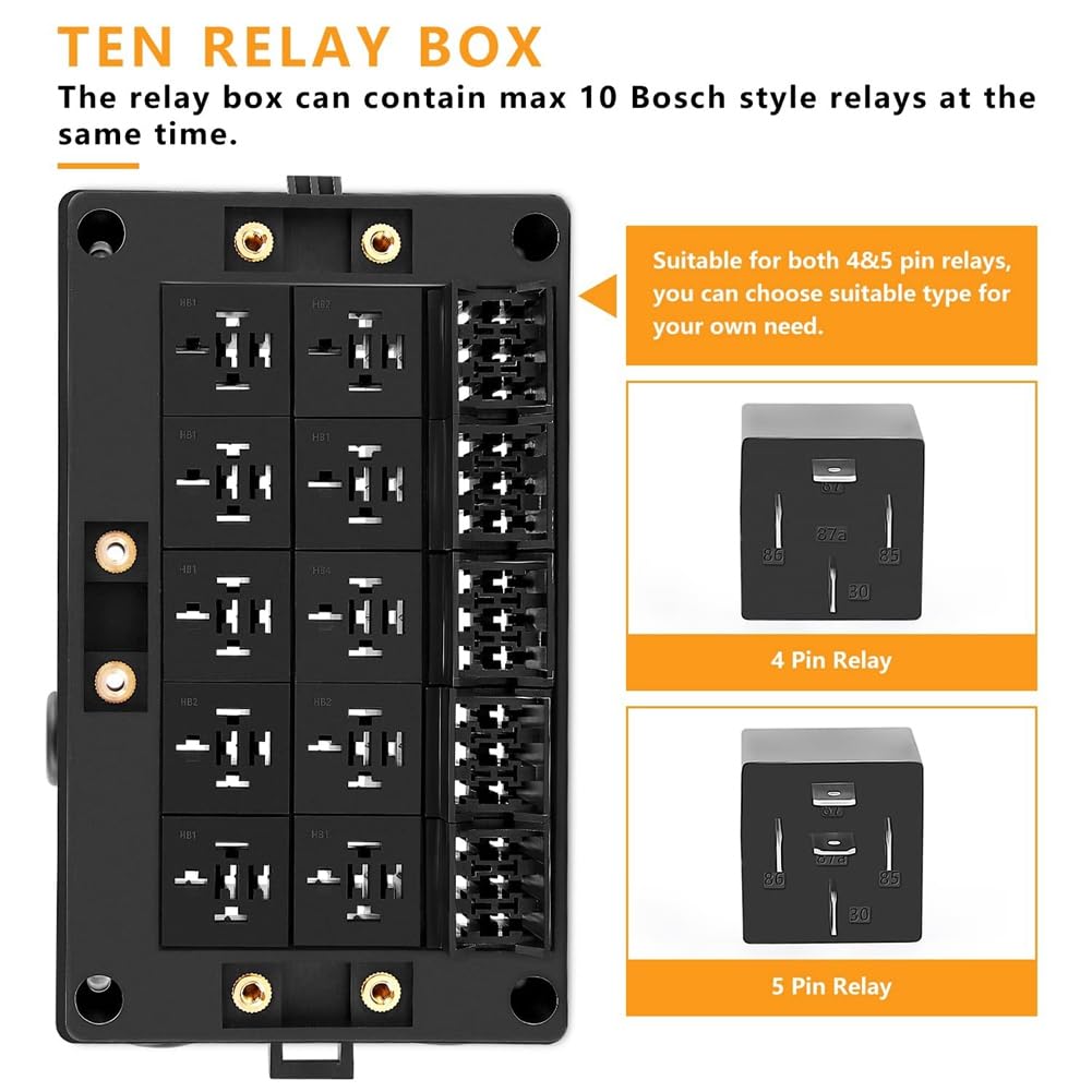 Caja de relés universal de 12 V para coche, soporte de relé con 10 ranuras, portafusibles ATC con 15 ranuras, 500398177